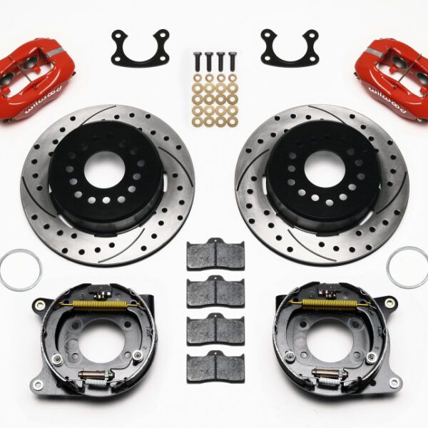 Wilwood Forged Dynalite P/S Park Brake Kit Drill-Red Small Ford 2.50in Offset