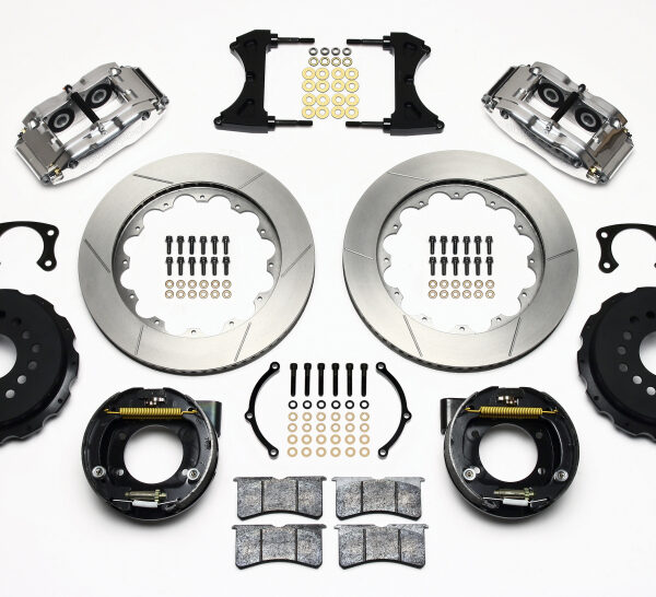 Wilwood Narrow Superlite 4R Rear P-Brk Kit 14.00in Polished New Big Ford 2.50in Offset