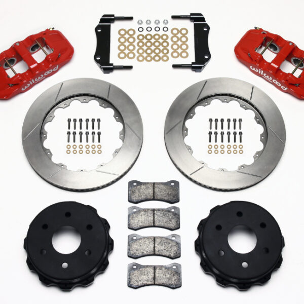 Wilwood AERO4 RearTruck Kit 14.25in Red 1999-2010 GM 1500-SUV 1 Piston OE Caliper
