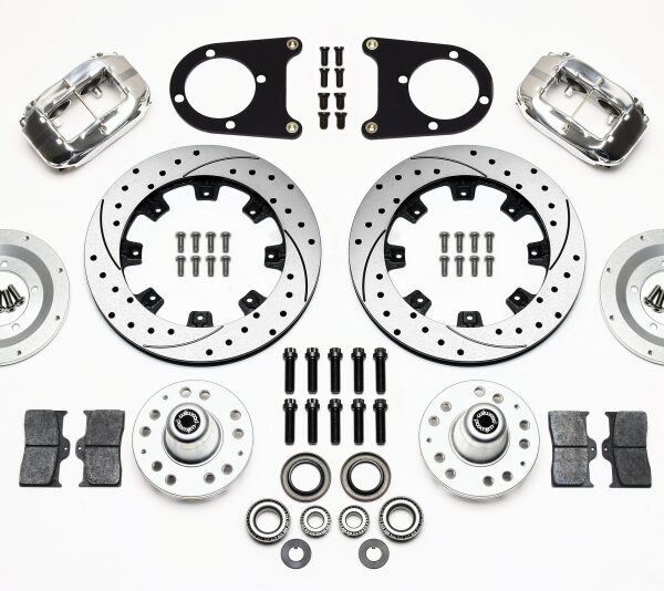 Wilwood Forged Dynalite Front Kit 12.19in Drilled Polished 37-48 Ford Psgr. Car Spindle