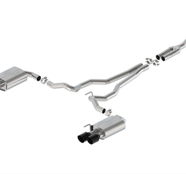 Ford Racing 2024 Mustang 2.3L Touring Non-Active Cat-Back Exhaust w/GT Valance - Black Tip