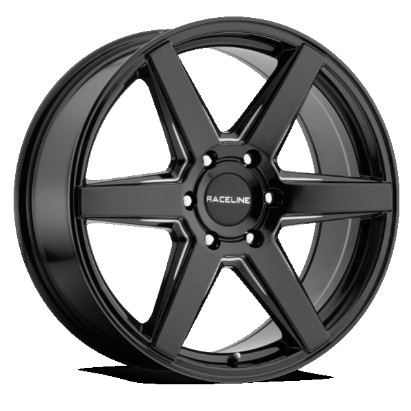 Raceline 156B Surge 22x9.5in / 6x139.7 BP / 15mm Offset / 106.1mm Bore - Black & Milled Wheel