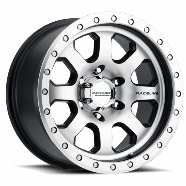 Raceline 929M Avenger 17x9in / 8x170 BP / -12mm Offset / 130.81mm Bore - Black & Machined Wheel