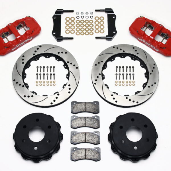 Wilwood AERO4 RearTruck Kit 14.25in Drill Red 1999-2010 GM 1500-SUV 2 Piston OE Caliper