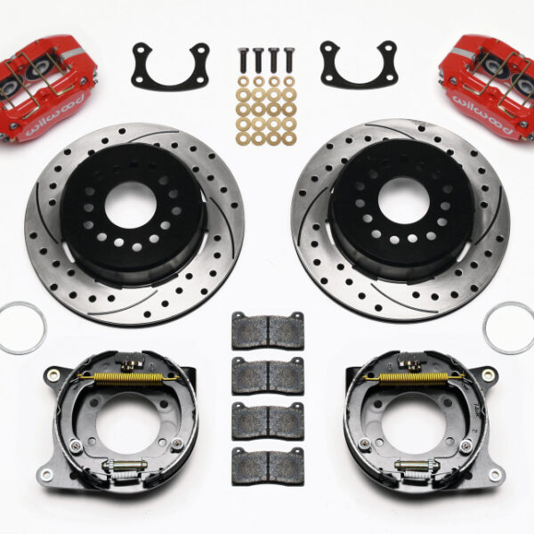 Wilwood Dynapro Dust-Boot P/S Park Brake Kit Drilled Red New Big Ford 2.50in Offset