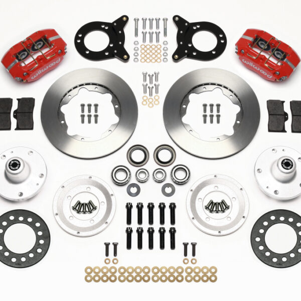 Wilwood Dynapro Dust-Boot Front Kit 11.00in Red 1965-1969 Mustang Disc & Drum Spindle
