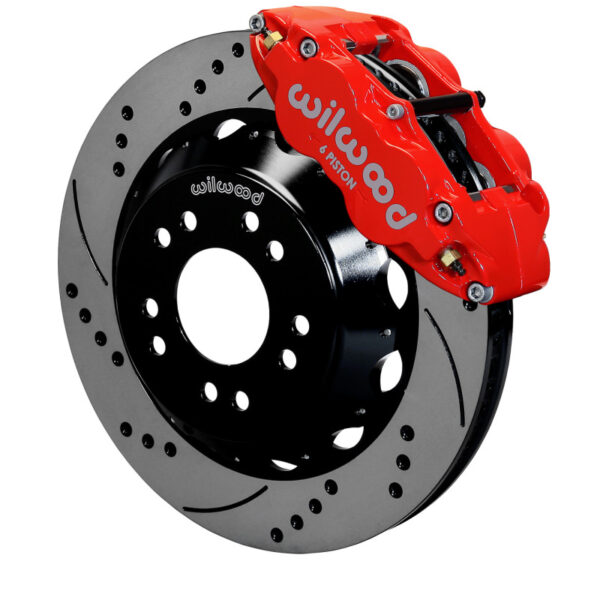 Wilwood Narrow Superlite 6R Front Hat Kit 14.00 Drilled Red 63-87 C10 w/ Wilwood Pro Spindles