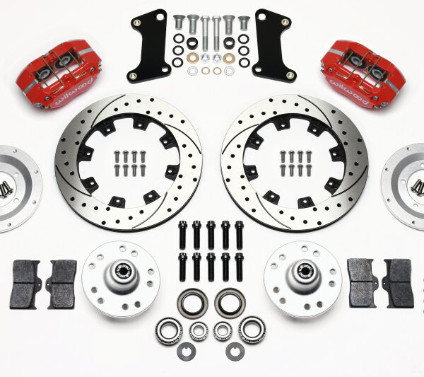 Wilwood Dynapro Dust-Boot Front Kit 12.19in Drilled Red 67-69 Camaro 64-72 Nova Chevelle