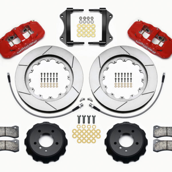 Wilwood AERO6 Front Hat Kit 15.00 Red 2007-2011 BMW E90 Series w/Lines
