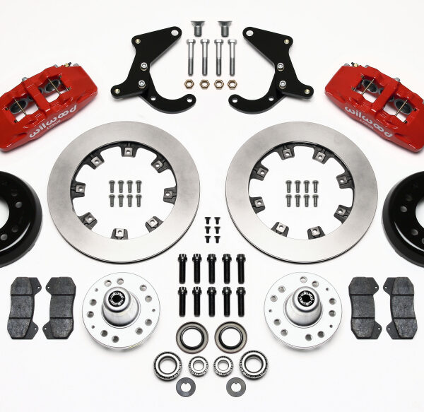 Wilwood Dynapro 6 Front Hub Kit 12.19in Red 55-57 Chevy
