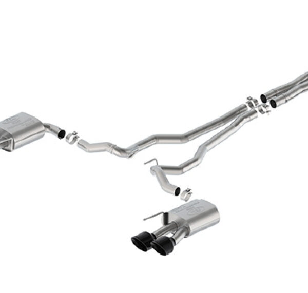 Ford Racing 2024 Mustang 5.0L Sport Non-Active Cat-Back Exhaust w/Valance - Black Tip