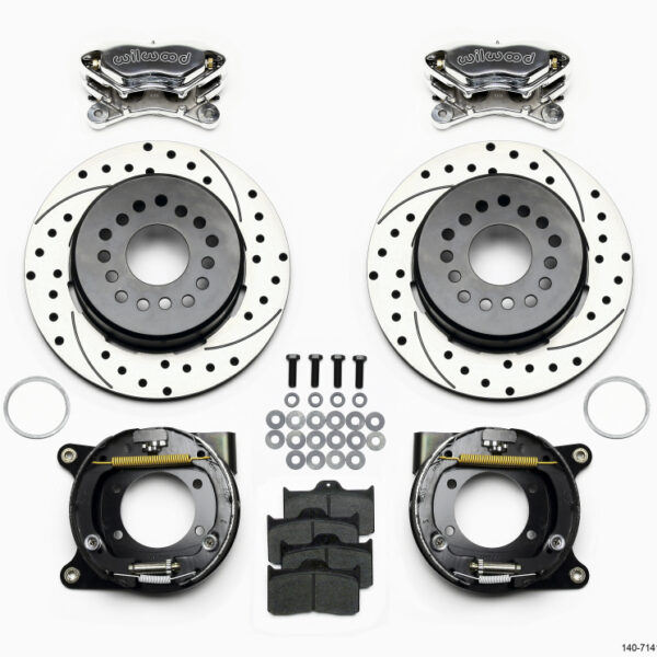 Wilwood Forged Dynalite P/S P-B Kit Drilled Polished Chevy 12 Bolt w/ C-Clips