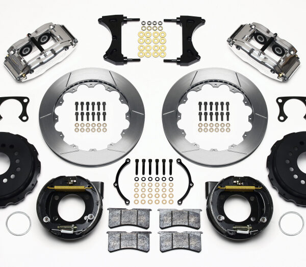 Wilwood Narrow Superlite 4R Rear P-Brk Kit 12.88in Polished Big Ford Old Style 2.36in Offset