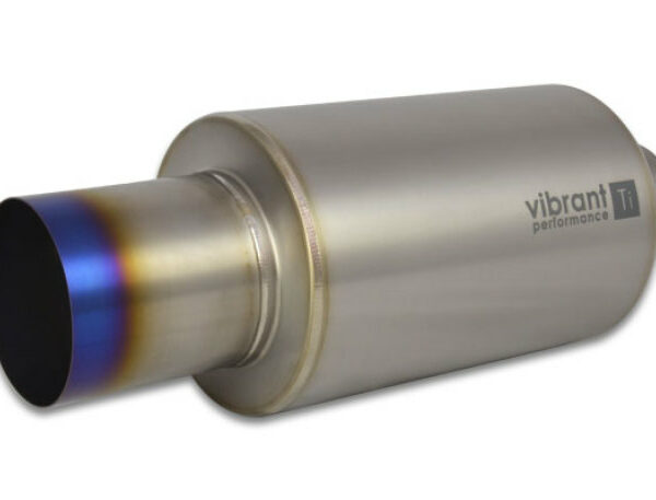 Vibrant Titanium Muffler w/Straight Cut Burnt Tip 3.5in Inlet / 3.5in Outlet