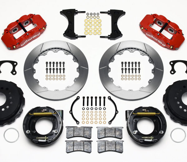 Wilwood Narrow Superlite 4R Rear P-Brk Kit 12.88in Red Big Ford New Style 2.36in Offset