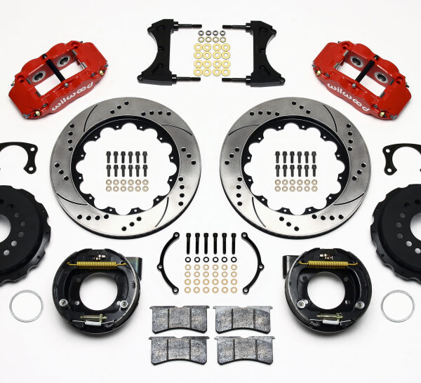 Wilwood Narrow Superlite 4R Rear P-Brk Kit 14.00in Drill Red New Big Ford 2.50in Offset