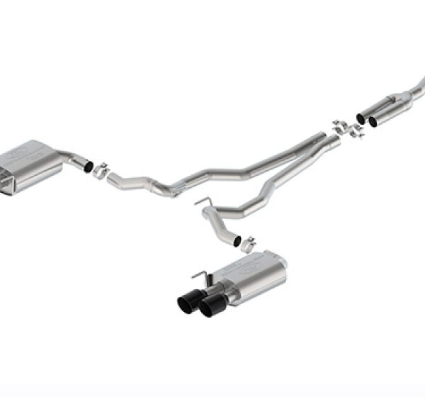 Ford Racing 2024 Mustang 2.3L Sport Non-Active Cat-Back Exhaust w/GT Valance - Black Tip