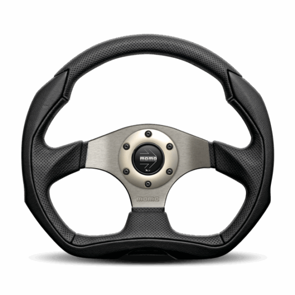 Momo Eagle Steering Wheel 350 mm - Black Leather/Anth Spokes