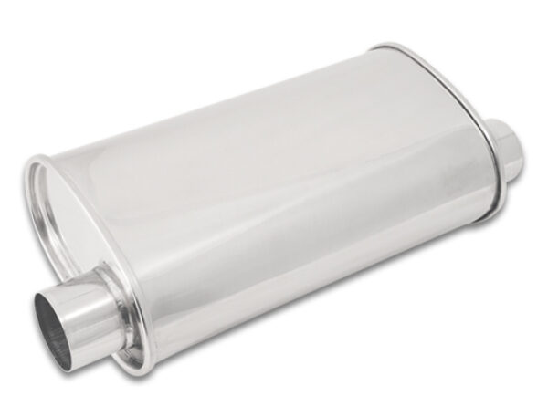 Vibrant StreetPower Oval Muffler 5in x 9in x 15in - 2.5in inlet/outlet (Offset-Offset Same Side)