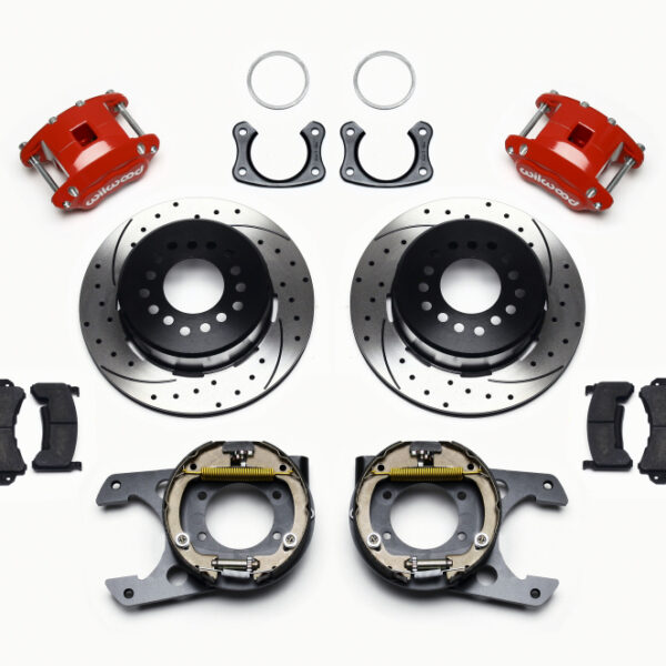 Wilwood D154 P/S P-B Kit Drilled-Red New Big Ford 2.50in Offset