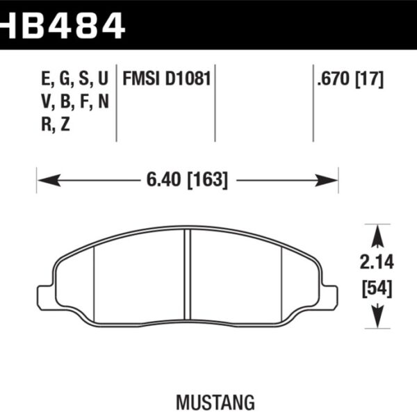 Hawk 2010 Ford Mustang 4.0L Base Front ER-1 Brake Pads