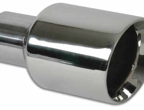Vibrant 2.50in Inlet I.D. 3.50in Outlet O.D. Round Stainless Steel Tip (Double Wall Angle Cut)