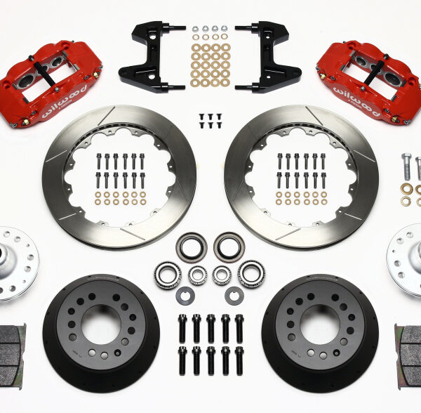 Wilwood Narrow Superlite 6R Front Hub Kit 12.88in Red 74-80 Pinto/Mustang II Disc Spindle only