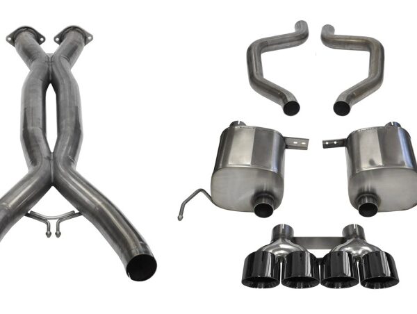 Corsa 15-19 Chevy Corvette Z06 3in Cat Back Exhaust Black Pro-Series Quad 4.5in Tip (Xtreme