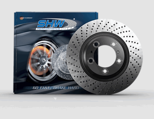 SHW 04-08 Porsche 911 GT3 w/o Ceramics Right Front Cross-Drilled Monobloc Brake Rotor (99735141090)