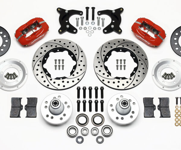 Wilwood Forged Dynalite Front Kit 11.00in Drilled Red 65-72 CDP A Body - 10in Drum