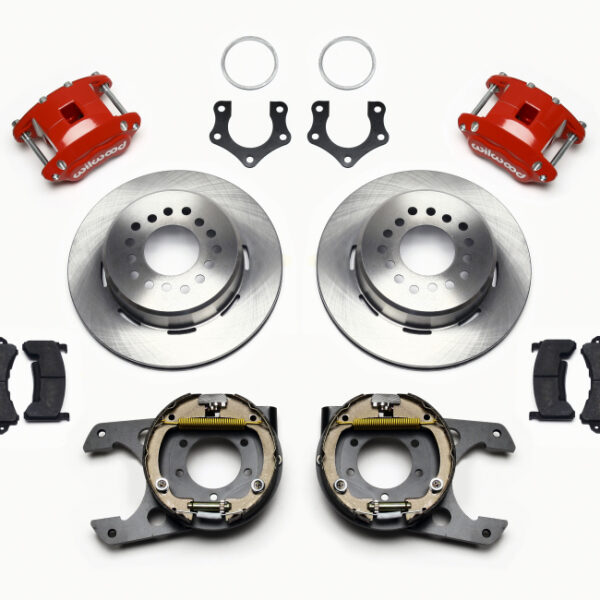 Wilwood D154 P/S Park Brake Kit Red Mopar/Dana 2.36in Off w/Snap Ring Brng