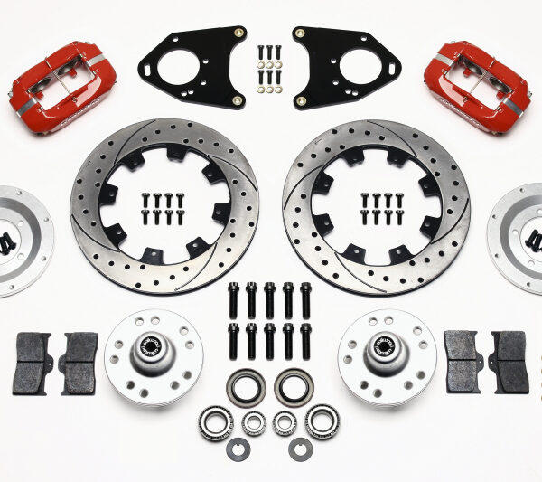 Wilwood Forged Dynalite Front Kit 12.19in Drilled Red 71-80 Pinto/Mustang II Disc & Drum