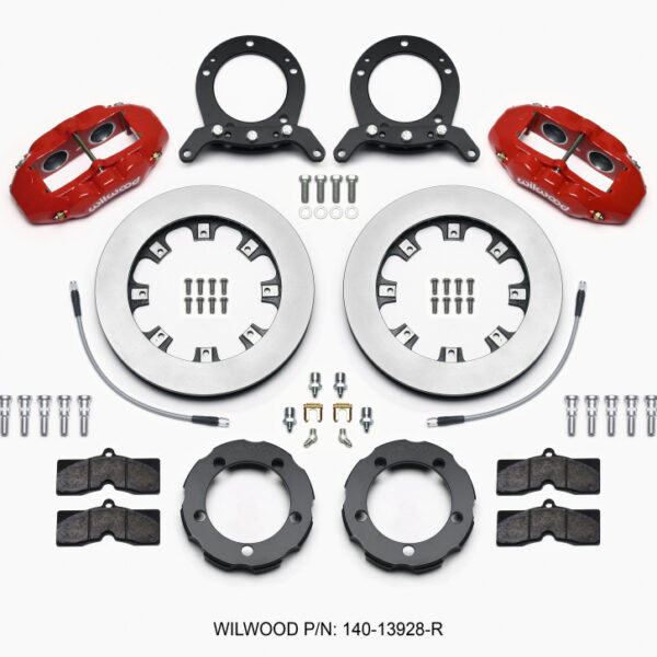 Wilwood D8 Front Hat Kit 12.19in Rotor Red 76-77 Ford Bronco Dana 44 w/Lines