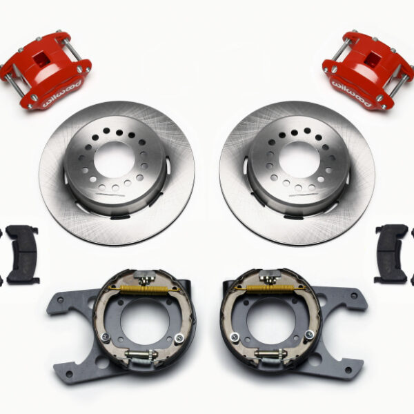Wilwood D154 P/S Park Brake Kit Red Chevy C-10 2.42 Offset 5-lug