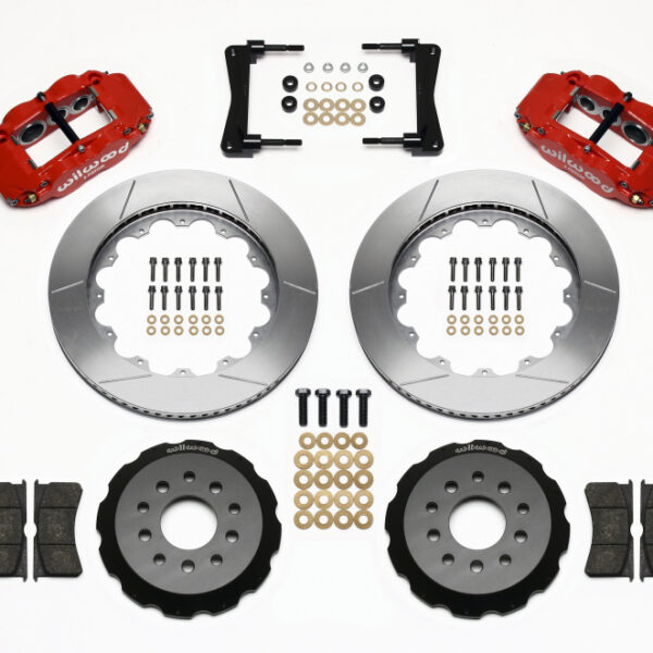 Wilwood Narrow Superlite 6R Front Hat Kit 14.00in Red 2005-2014 Mustang