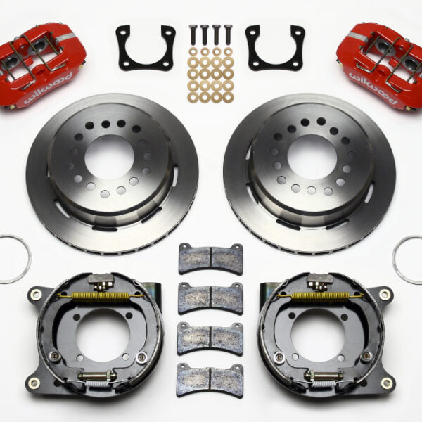 Wilwood Dynapro Low-Profile 11.00in P-Brake Kit - Red Chevy 12 Bolt Spcl 2.81in Offset