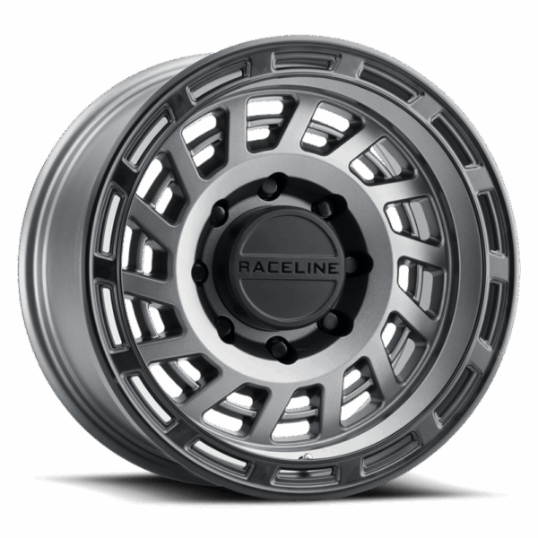 Raceline 957GB Halo 17x9in / 6x135 BP / -12mm Offset / 87.1mm Bore - Gunmetal & Black Lip Wheel