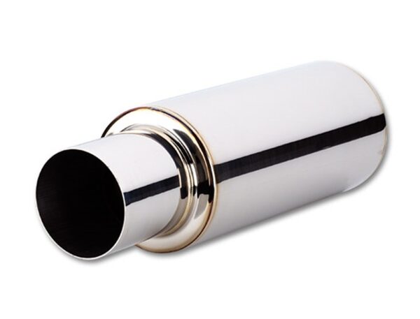 Vibrant TPV Round Muffler (23in Long) with 4in Round Tip Straight Cut - 4in inlet I.D.