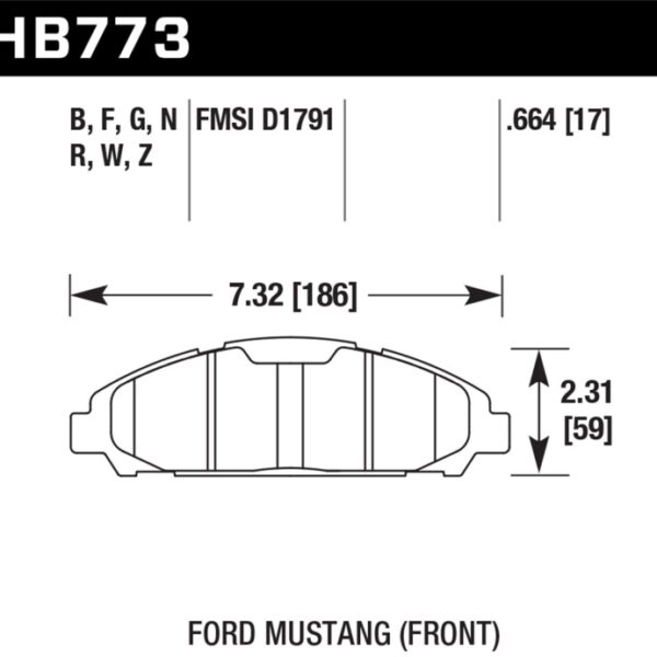 Hawk 15-17 Ford Mustang DTC-60 Front Brake Pads
