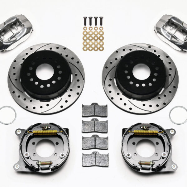 Wilwood Forged Dynalite P/S P-B Kit Drilled Polished Ford 8.8 w/2.5in Offset-5 Lug