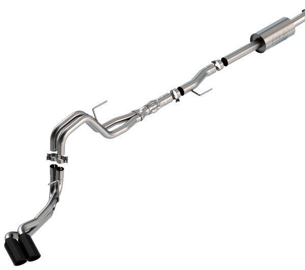 Borla F-150 2021 5.0L 4dr CC SB EC STB Lariat/KR/Platnm/LTD 3/2.25 DSE Cat-Back ATAK Black CHR Tips