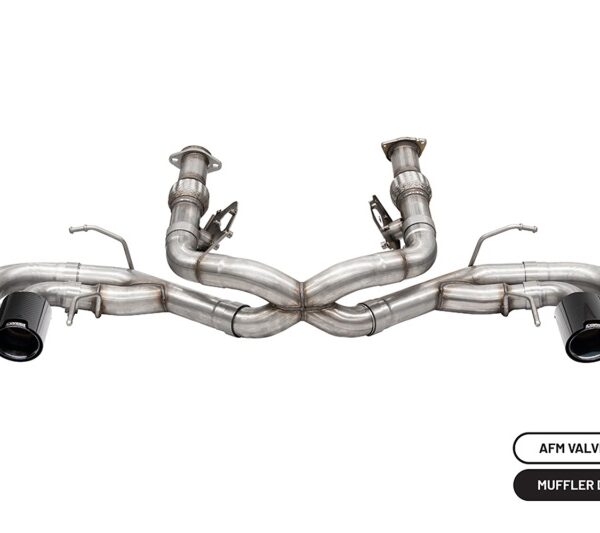 Corsa 2020-2024 Chevrolet Corvette C8 RWD 3in Track Cat-Back Delete Exhaust w/4.5in CF Black PVDTips