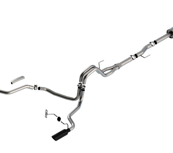 Borla F-150 2021 2.7L/3.5L 4dr CC SB EC STB Lar/KingR/Plnum/LTD 3/2.25 SRE CB S-Type BLK CHR Tips