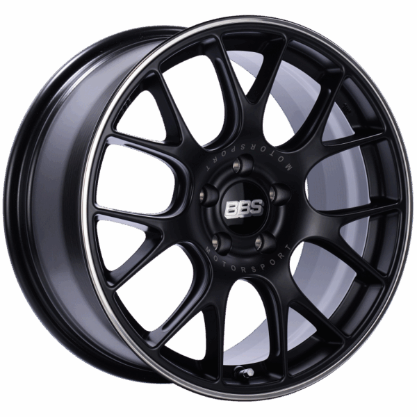 BBS CH-R 18x8.5 5x112 ET47 Satin Black Polished Rim Protector Wheel -82mm PFS/Clip Required