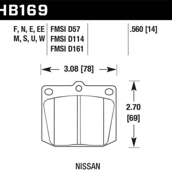 Hawk 1987 Mitsubishi Precis Front ER-1 Brake Pads