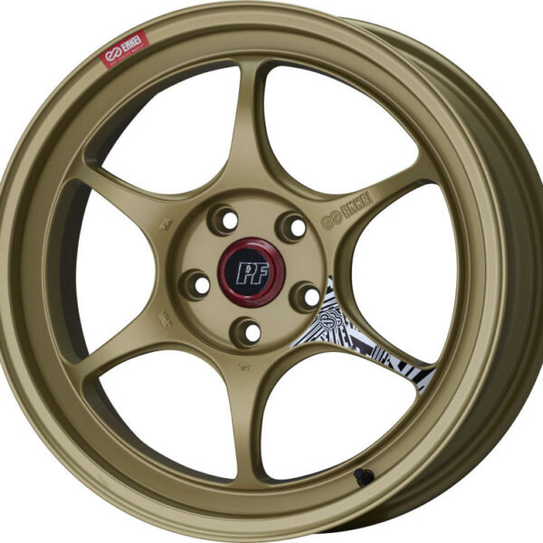 Enkei PF06 18x8.5in 5x100 BP 45mm Offset 75mm Bore Gold Wheel