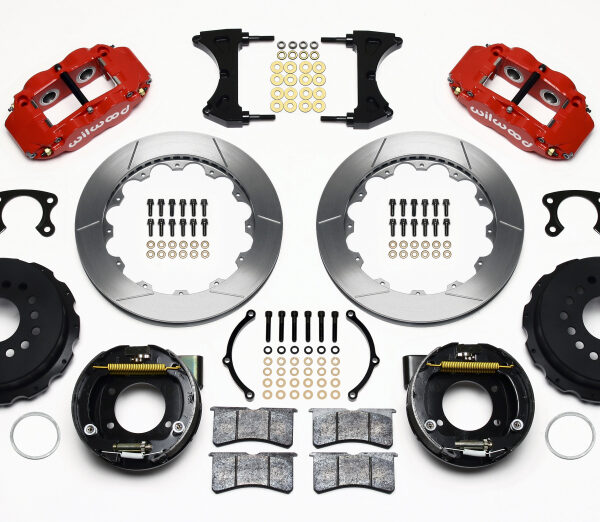 Wilwood Narrow Superlite 4R Rear P-Brk Kit 12.88in Red Small Ford 2.66in Offset