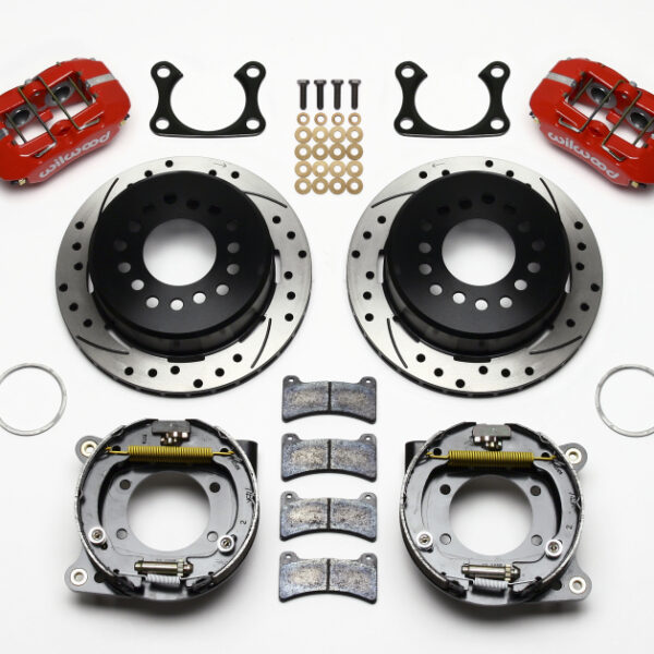 Wilwood Dynapro Low-Profile 11.00in P-Brake Kit Drill-Red Big Ford 2.36in Offset