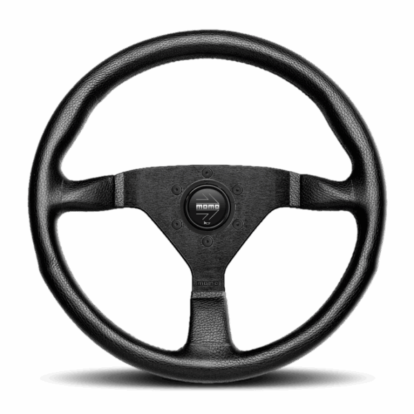 Momo Montecarlo Steering Wheel 320 mm - Black Leather/Red Stitch/Black Spokes