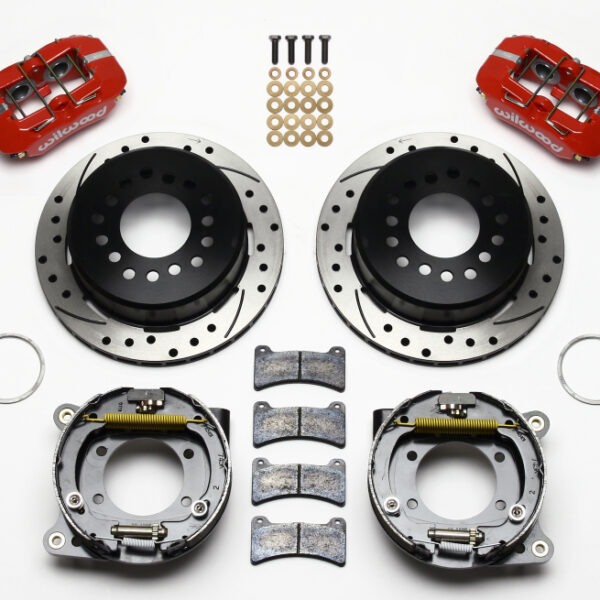 Wilwood Dynapro Low-Profile 11.00in P-Brake Kit Drill-Red Ford 8.8 w/2.50in Offset-5 Lug